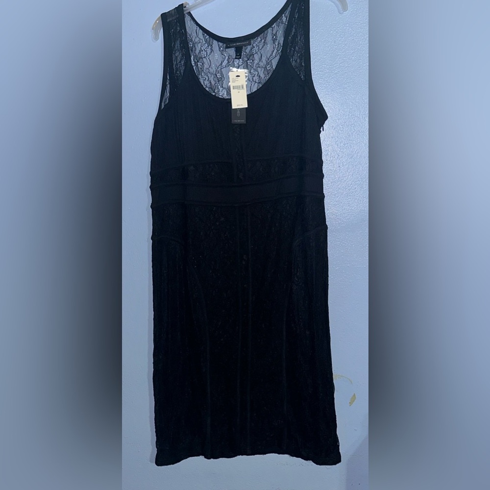 LANE BRYANT BLACK SLEEVELESS  LACE
BODY CON COMPRESSION DRESS PLUS